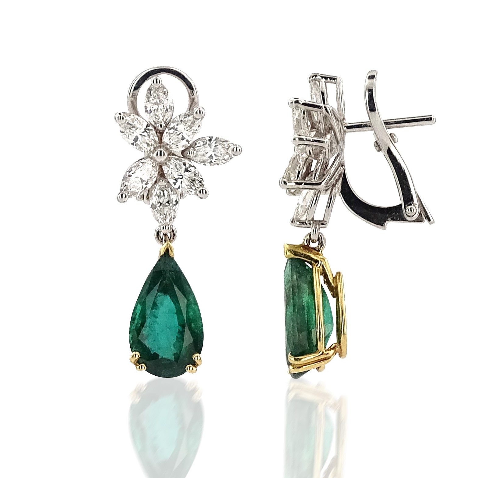 7,99 Ct. Diamond Emerald Earring